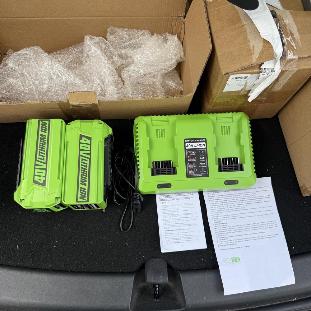 Energup CAF822 40V Li-Ion Dual Port Battery Mains Charger 3.8A 120W Green